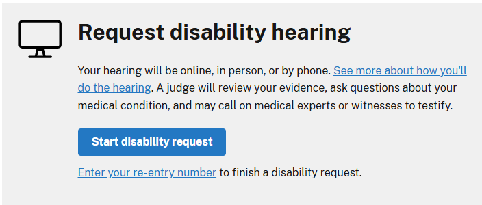Request disability hearing